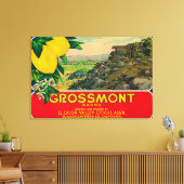 Grossmont Lemon LabelEl Cajon, CA Canvas Afdruk (Insitu (Woonkamer))
