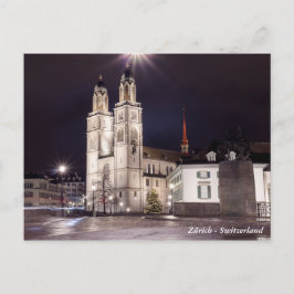 Grossmunster kerk in Zürich Briefkaart