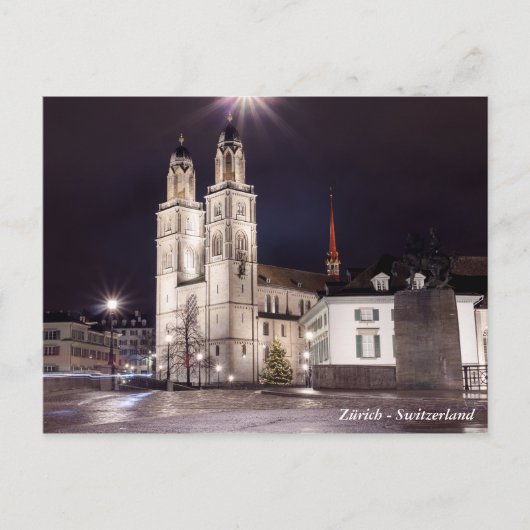 Grossmunster kerk in Zürich Briefkaart (Voorkant)