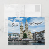 Grossmunster kerk in Zürich Zwitserland Briefkaart (Voorkant / Achterkant)