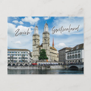 Grossmunster kerk in Zürich Zwitserland Briefkaart
