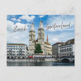 Grossmunster kerk in Zürich Zwitserland Briefkaart