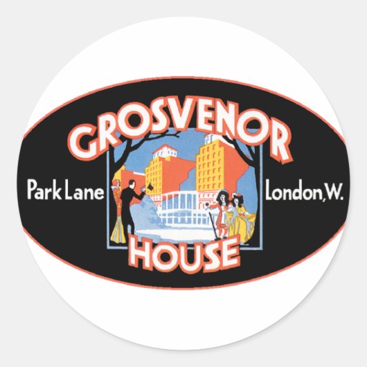 GrosvenorHouseLonden Ronde Sticker (Voorkant)
