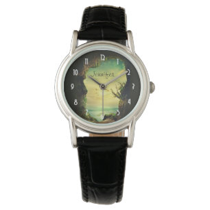 Grot met uitzicht op een tropische zee Schitterend Horloge