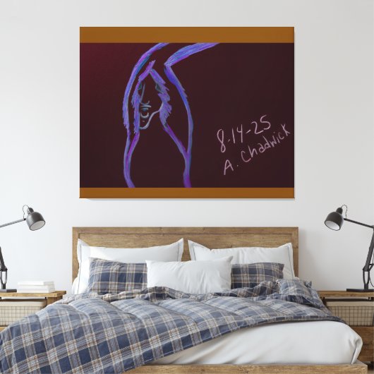Grot Schildering op Spaningsdoek Canvas Afdruk (Insitu (Slaapkamer))