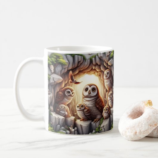 Grot van de Uilen Mok (Met donut)