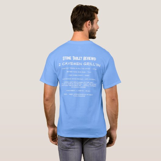 Grotbewoners review 2 Cavemen Grill'in BBQ T-Shir T-shirt (Achterkant volledig)