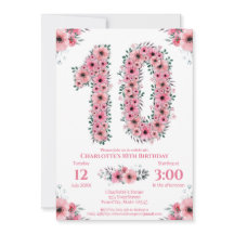 Grote 10e verjaardag Groene olievlek Meisroze bloe