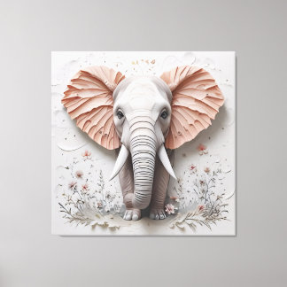 Grote 16K Olifant in Bloei - Premium Ingepakt Canv Canvas Afdruk