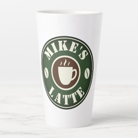 Grote 17 ounce grote latte mok met aangepaste naam (Voorkant)