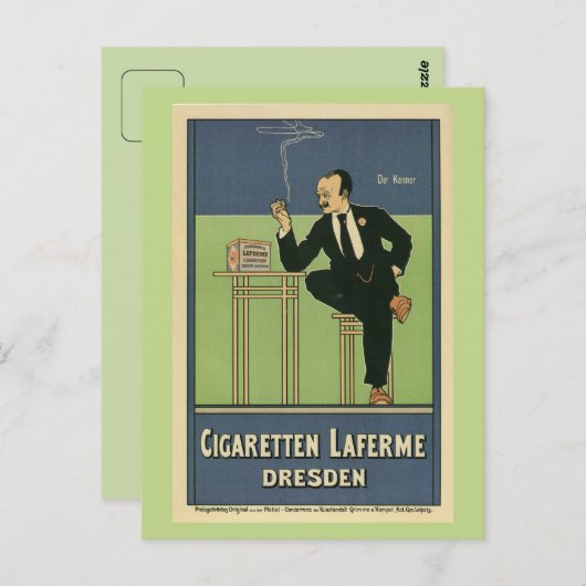 Grote  1890 Duitse sigaret adverteren Briefkaart (Voorkant / Achterkant)
