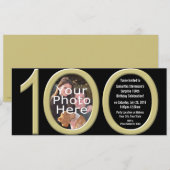 Grote 1-0 Gold Party uitnodigingen (Voorkant / Achterkant)