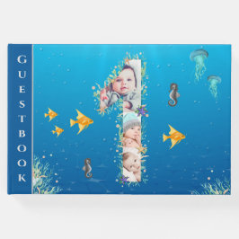 Grote 1-jarige verjaardag onder het Zee Collage Fo Gastenboek
