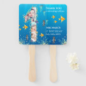 Grote 1-ste verjaardag onder het Zee Foto Collage Handwaaier (Voorkant en achterkant)