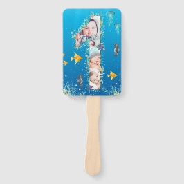 Grote 1-ste verjaardag onder het Zee Foto Collage Handwaaier