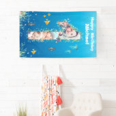 Grote 1-ste verjaardag onder het Zee Foto Collage Spandoek (Insitu)