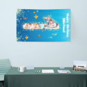 Grote 1-ste verjaardag onder het Zee Foto Collage Spandoek (Beurs)