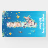 Grote 1-ste verjaardag onder het Zee Foto Collage Spandoek (Horizontaal)