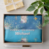 Grote 1-ste verjaardag onder het Zee Foto Collage Tissuepapier (Geschenk)