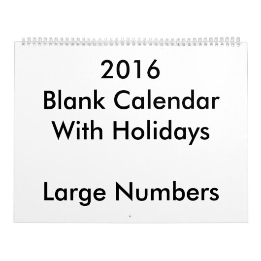 Grote 2016 Blanco Agenda Feestdagen Grote Cijfers Kalender (Hoes)