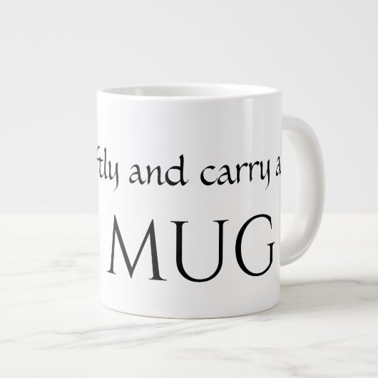 GROTE 20 oz - Spreek zacht Draag een GROTE MOK Gra (Voorkant rechts)