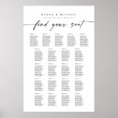 Grote 21 tafels Vind uw Zitplaatskaart Poster (Voorkant)