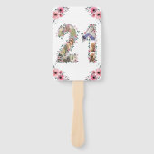 Grote 21ste verjaardag Foto Collage Pink Flower Wh Handwaaier (Voorkant)