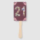 Grote 21ste verjaardag Foto Collage Pink Flower Wo Handwaaier (Voorkant)