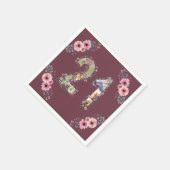 Grote 21ste verjaardag Foto Collage Pink Flower Wo Servet (Hoek)