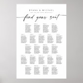 Grote 22 tafels Vind uw Zitplaatskaart Poster (Voorkant)
