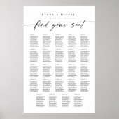 Grote 24 tafels Vind uw Zitplaatskaart Poster (Voorkant)