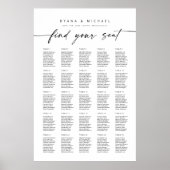 Grote 25 tafels Vind uw Zitplaatskaart Poster (Voorkant)
