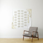 Grote 26 Tafel Goud & Wit Trouwstoelindeling Wandkleed (In Situ (horizontaal))