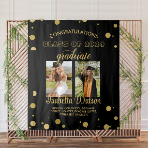 Grote 2 foto's Graduation Party BlackGold Achtergr Wandkleed