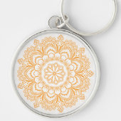 Grote (2") Mandala Patroon Premium Round Sleutelhanger (Voorkant)