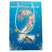 Grote 2e verjaardag Foto collage onder het Zee Medium Cadeauzakje (Voorkant)