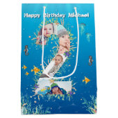 Grote 2e verjaardag Foto collage onder het Zee Medium Cadeauzakje (Achterkant)