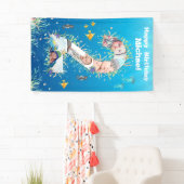 Grote 2e verjaardag onder het Zee Foto Collage Spandoek (Insitu)