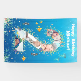 Grote 2e verjaardag onder het Zee Foto Collage Spandoek