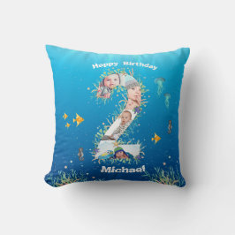 Grote 2e verjaardagsfotocollage onder de zee kussen