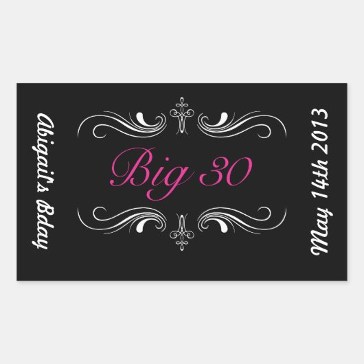 Grote 30 rechthoekige sticker (Voorkant)