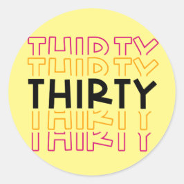 grote 30e verjaardag mijlpaal op de 30e verjaardag ronde sticker