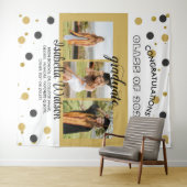 Grote 3 foto's afstudeerfeest zwartgouden achtergr wandkleed (In Situ (horizontaal))