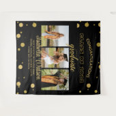 Grote 3 foto's GraduPartij BlackGold Backdrop Wandkleed (Voorkant (horizontaal))