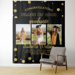Grote 3 foto's GraduPartij BlackGold Backdrop Wandkleed