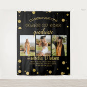 Grote 3 foto's GraduPartij BlackGold Backdrop Wandkleed (Voorkant)