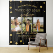 Grote 3 foto's GraduPartij BlackGold Backdrop Wandkleed (In situ)