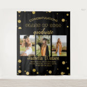 Grote 3 foto's GraduPartij BlackGold Backdrop Wandkleed (Voorkant)