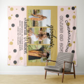 Grote 3 foto's GraduPartij BlackGold Backdrop Wandkleed (In Situ (horizontaal))