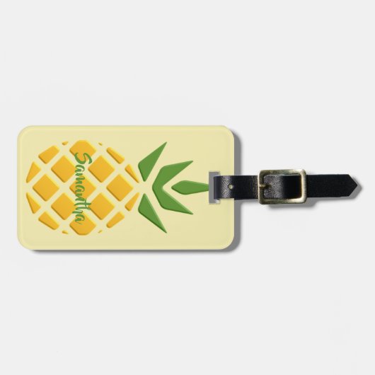 Grote 3D ananas Bagagelabel (Voorkant horizontaal)